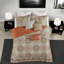 Ensemble de literie réversible en coton orange moderne Design Home