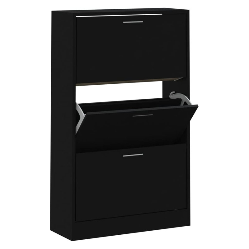 9 Pair Flip Down Shoe Storage, Black