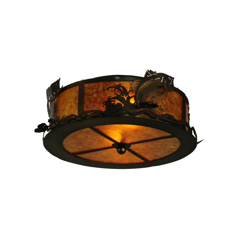 Plafonnier encastré à tambour 18,25 po 2 lumières unique