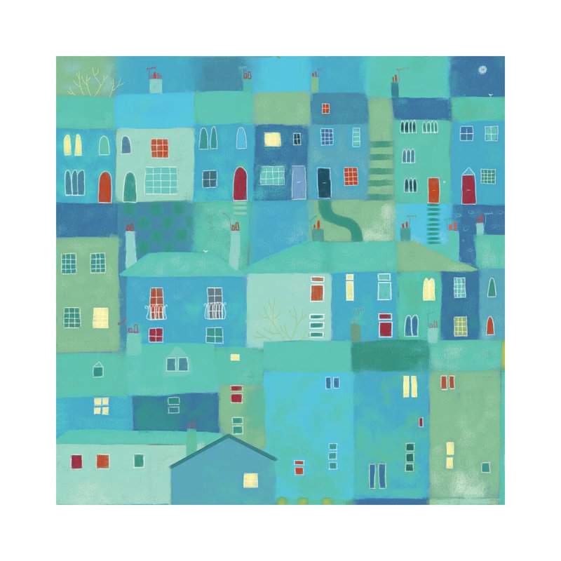 Blue Town From The Steps by Nic Squirrell - Wrapped Canvas Gallery-Wrapped Canvas Giclée, 45.72cm H x 45.72cm W