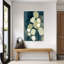 «Floating Leaves Against Deep Blue», art mural contemporain abstrait-312901240