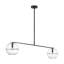 Sean Lavin Lowing 2-light LED medium wide chandelier in blackened forged finish with glass shades