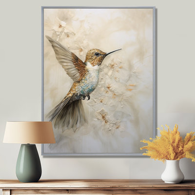 Colibri floral flottant III - Art mural colibri pour le salon