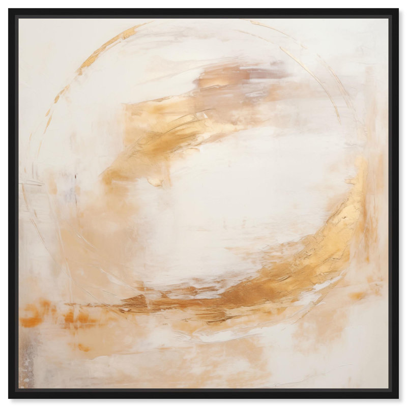 Toile «Golden Orb I» par Art Remedy, H 13 po x l 13 po, Noir, Floater Frame