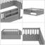Lit double Montessori avec rails de sécurité et bibliothèque - gris-2126919844