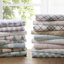 Ensemble de draps en flanelle de coton 4 pièces 4 pièces - motif arbre ikat-120889899