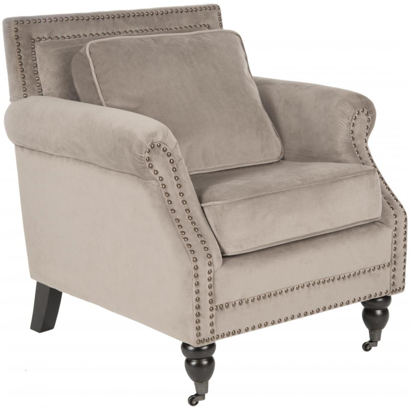 Fauteuil de 30 po de largeur Muhja, Velours gris, gris