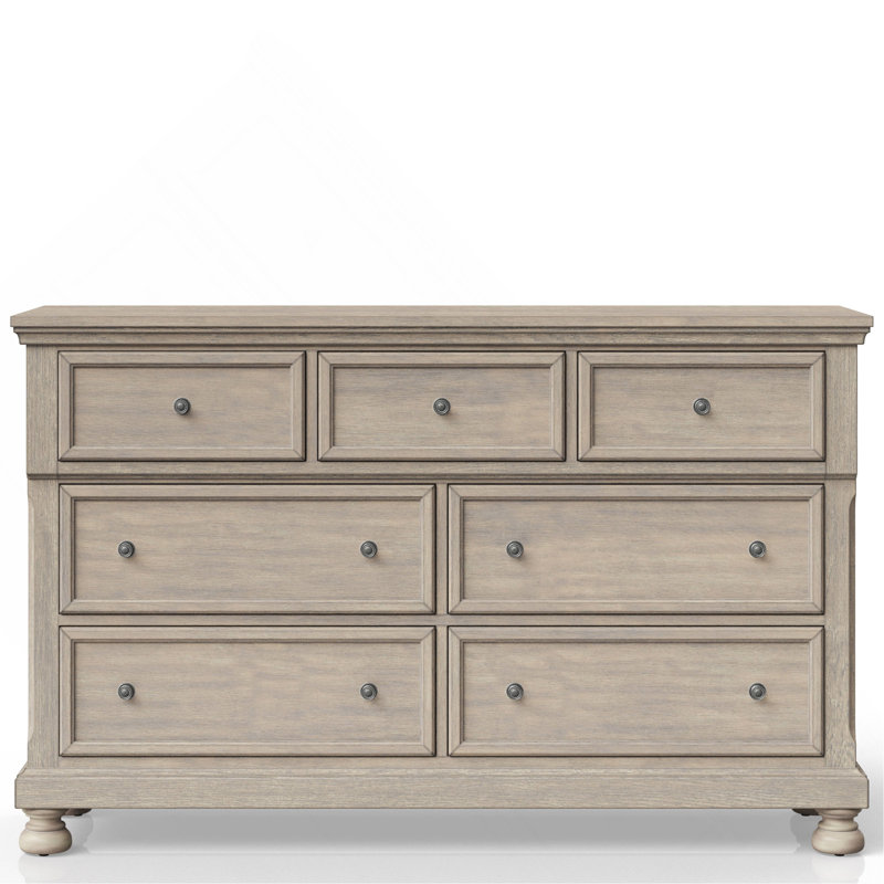 Commode sept tiroirs gris antique, Naturel