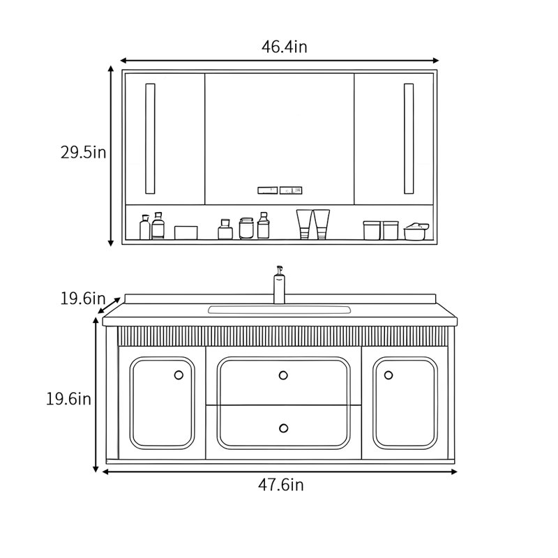 Modern light luxury simple bathroom cabinet