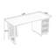 Bureau double caisson en bois massif avec 3 tiroirs Burlywood-1720708597