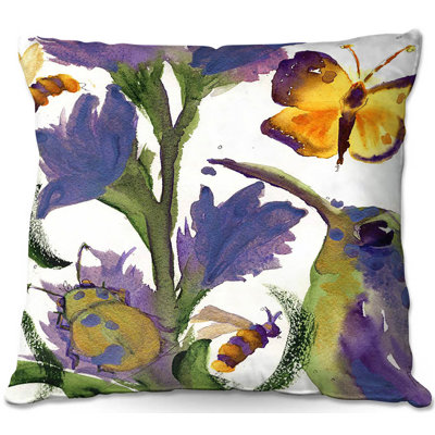 Couch Hummingbirds Butterflies Throw Pillow