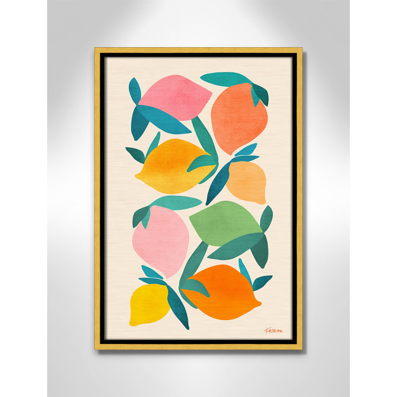 Imprimé «Wild Mango» par Gallagher, Toile avec cadre, 13.5'' W x 19.5'' H, Flotteur doré