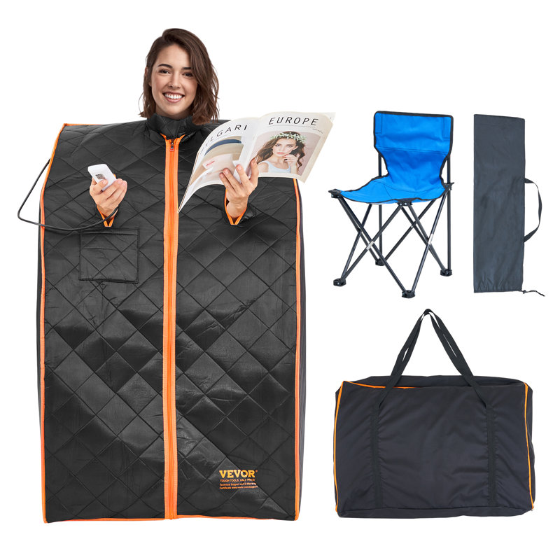 Black Satin Portable Infrared Sauna Tent with Metal Frame