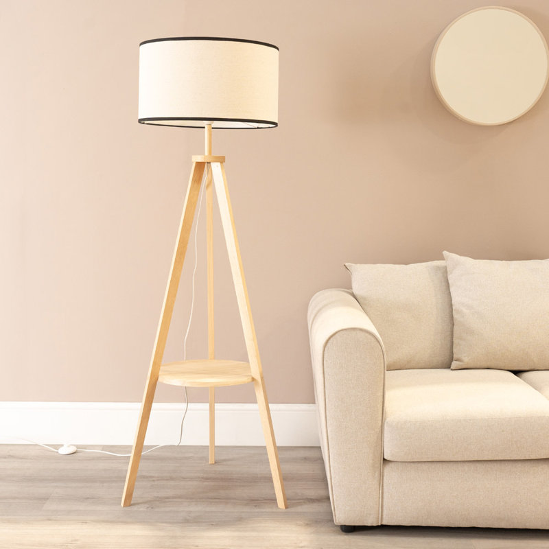 Aristeia 149cm Tripod Floor Lamp, Natural, No, Natural/Black