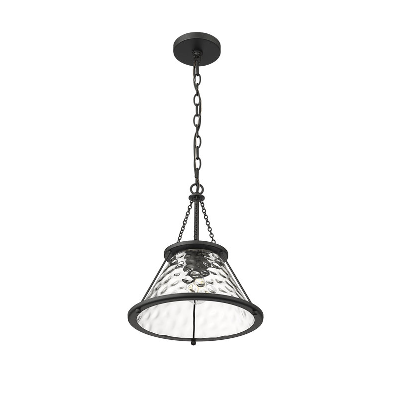 Luminaire suspendu à 1 lumière Julianny, Noir mat