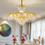 Lustre de luxe à 11 lumières à intensité variable avec détails en cristal