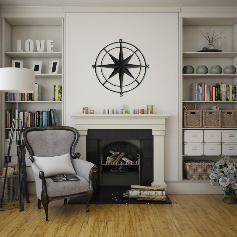 Farmhouse Abstract Wall Decor on Metal, Antiqued Black