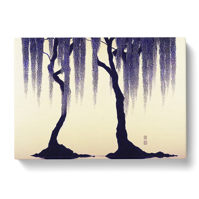 Elegant Weeping Willow Trees - Wrapped Canvas Painting, 35cm H x 50cm W x 3cm D