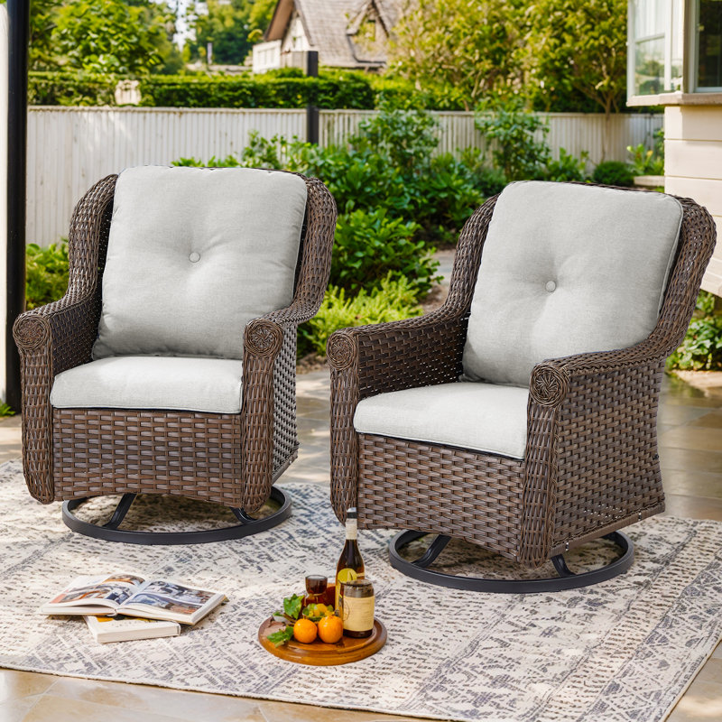 Fauteuils coulissants avec coussins Red Barrel Studio®, Beige