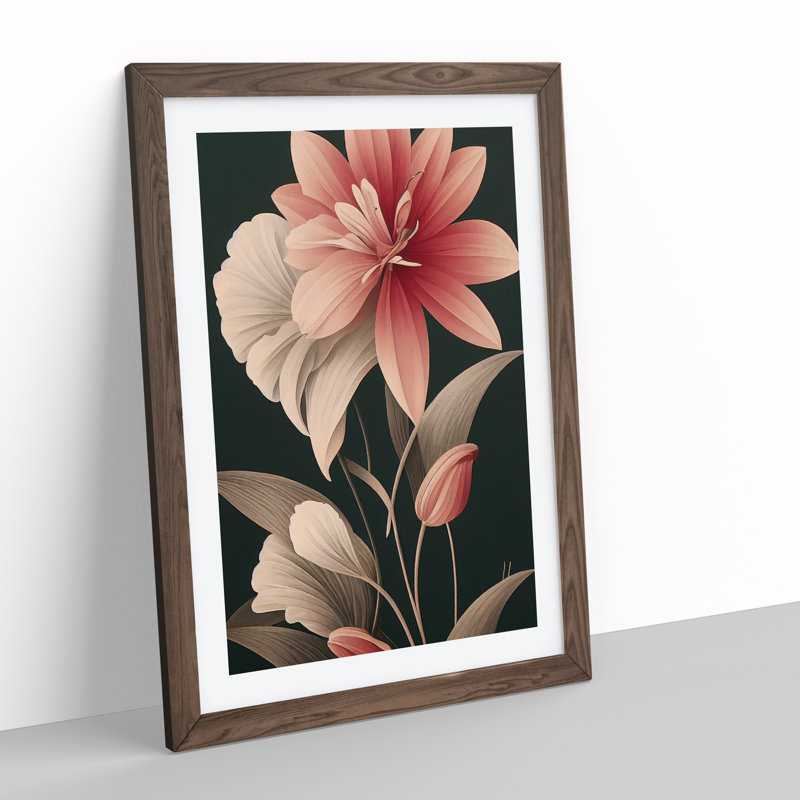 Astounding Flower - Single Picture Frame Print, Walnut Framed, 64cm H x 46cm W x 2cm D