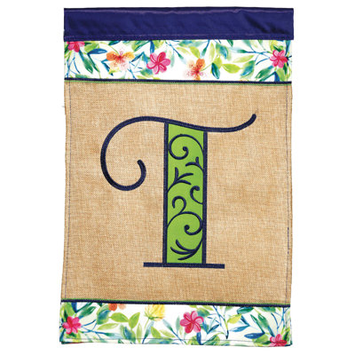 Flag Double Applique Monogram C Spring Blap/Prt Garden