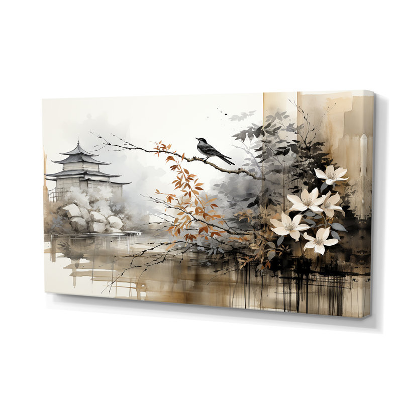 Asian Art Sumi Bird Serenity I - Asian Art Wall Art