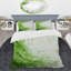 Vert vert blanc sauge - ensemble de housse de couette abstrait - microfibre de polyester-110397718
