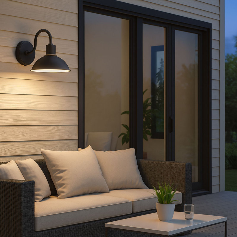 Applique murale d'extérieur 1 lumière Bold Plug & Play de style transitionnel et moderne - 14,15 po de hauteur et 11 po de largeur