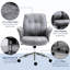 Chaise grise en microfibre avec réglage de la hauteur, inclinaison et accoudoirs rembourrés, gris, réglable