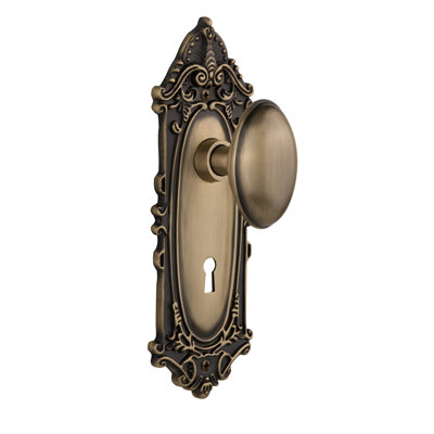 Homestead Interior Mortise Door Knob with Victorian Long Plate