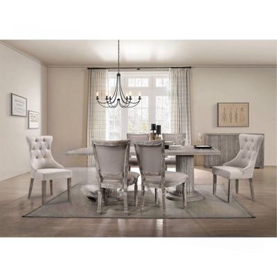 Gabrian Reclaimed Grey Finish 7Pcs Dining Room Set