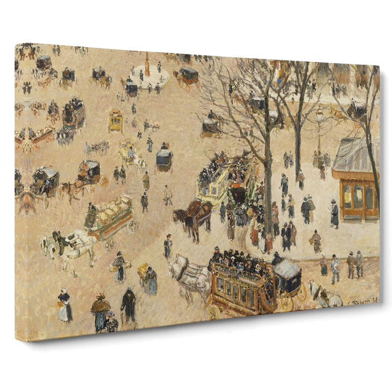 Theatre Place by Camille Pissarro - Wrapped Canvas Painting, 40cm H x 60cm W x 3cm D