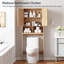 Armoire de rangement au-dessus de la toilette avec portes en rotin, tablette réglable et ensemble anti-basculement, organisateur de salle de bain de ferme pour salle de bain