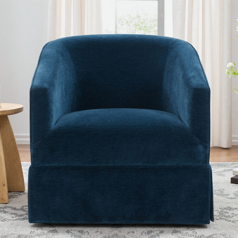 Chaise pivotante à jupe Caper, Bleu
