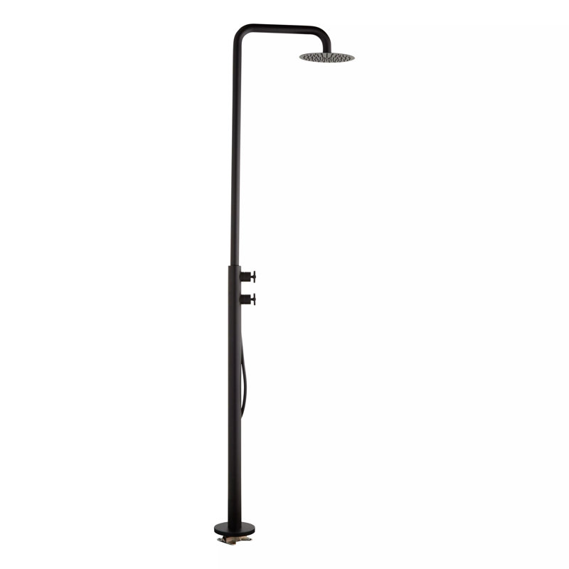 Matte Black Stainless Steel Outdoor Rain Shower with Handheld