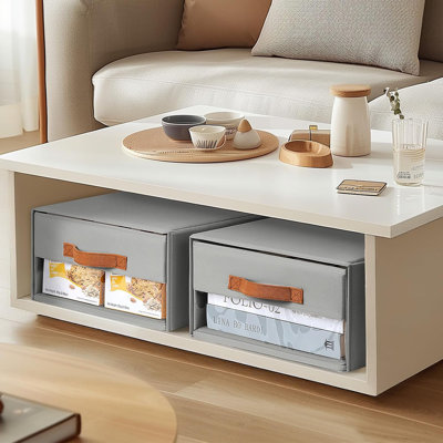 Bacs de rangement pliables avec tiroirs - Organisateurs de placard empilables avec fenêtre transparente, tiroirs de rangement en tissu pour l'organisation de la chambre et du placard