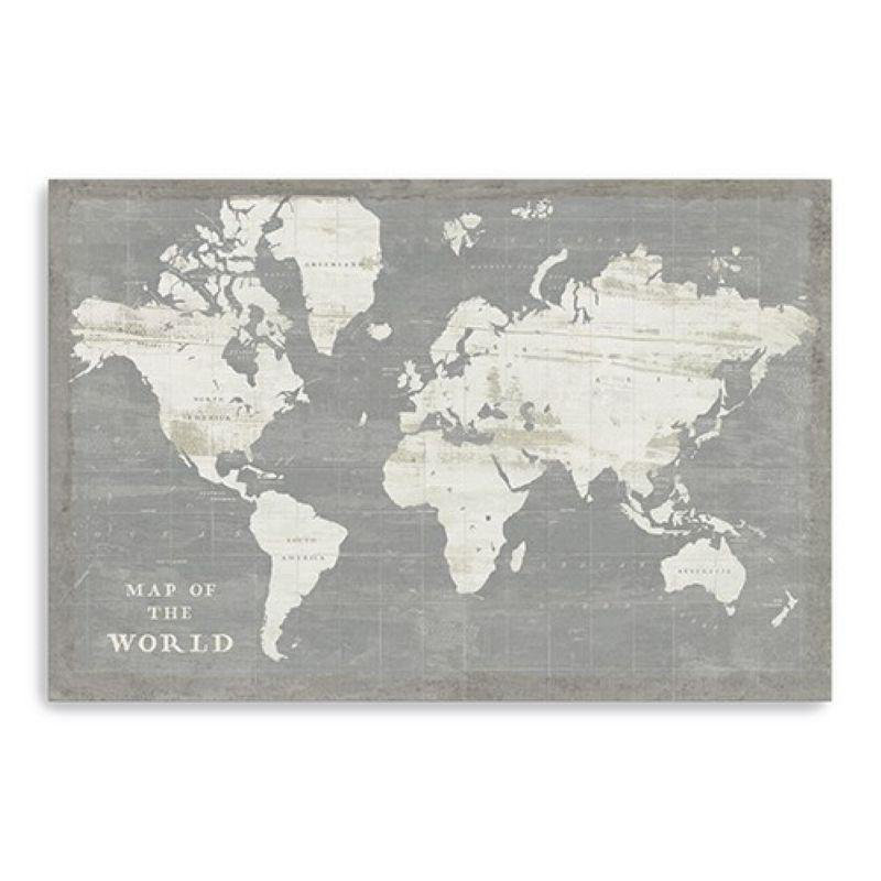 Minimalist World Map Unframed Print Wall Art, 24" x 36"