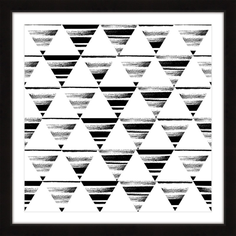 « triangle damier », reproduction d’art encadrée, H 12 po x l 12 po x P 1,5 po