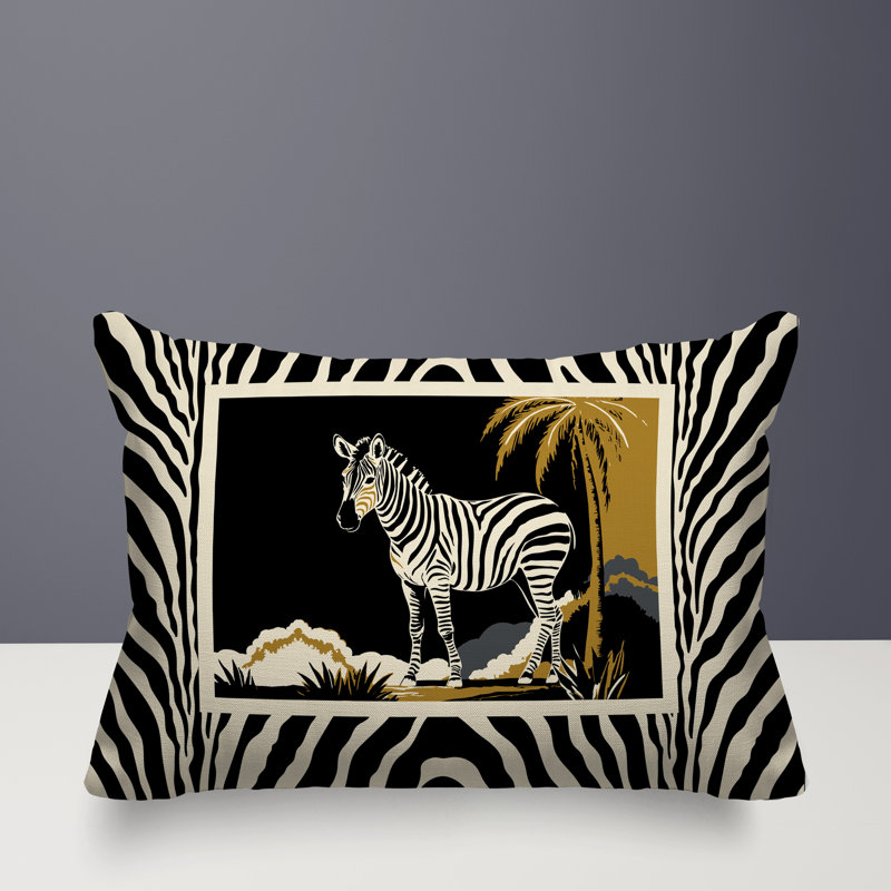 Oreiller rectangulaire réversible intérieur / extérieur Malboro, Noir, Rectangle H 14 po x l 20 po