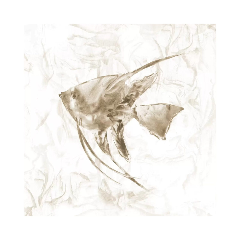 Soft Marble Tropical Fish 1 Piece Wrapped Canvas Painting, 30.48cm H x 30.48cm W x 1.91cm D