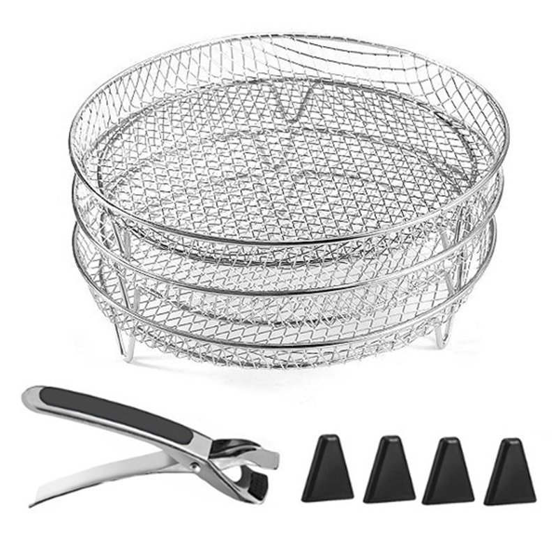 Ensemble de 3 grilles carrées rectangulaires pour friteuse à air 3 pièces