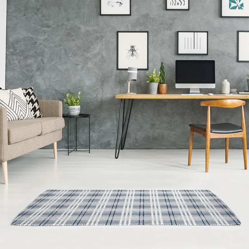 Tapis à carreaux gris, Rectangle 2 pi x 3 pi
