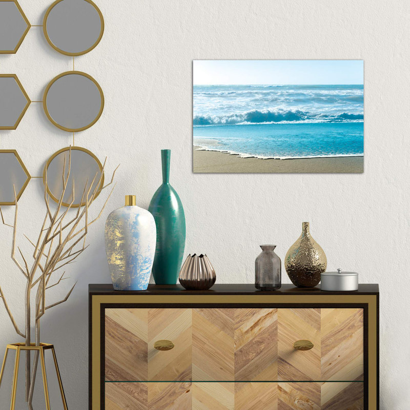 Sea Water Beach Landscape 1 Piece Wrapped Canvas Wall Art, 66.04 cm H x 45.72 cm W x 3.175 cm D