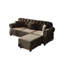 4 velours brun de style Mid-Century moderne, garniture cloutée, bouton, enroulé et cadre pour un confort à long terme