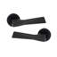 Modern Aura Design Premium Bathroom Door Handles on Round Rose in Matt Black with Dead Bolt Latch, Ball Hinges and Thumbturn