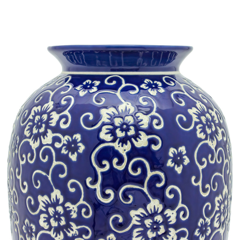 Amesha Tung Chi Table Vase, Blue Floral
