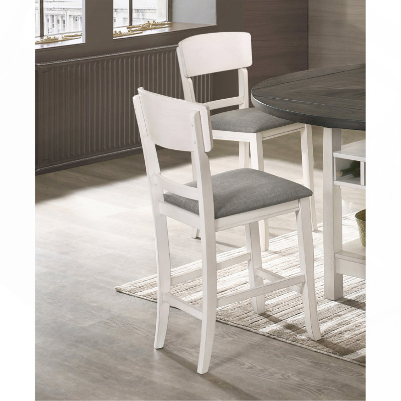 Chaise de salle à manger à hauteur de comptoir 2 pièces, Gris, Gris