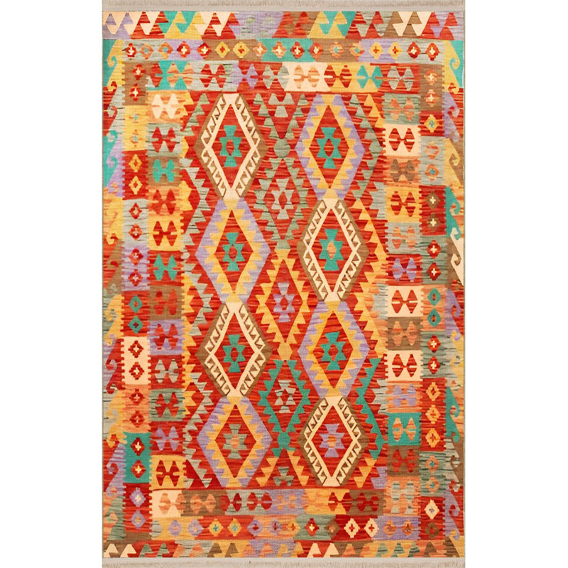 Tapis orange lavable à motif traditionnel multicolore à motif orange, Tapis de couloir 3 pi 3 po x 9 pi 10 po