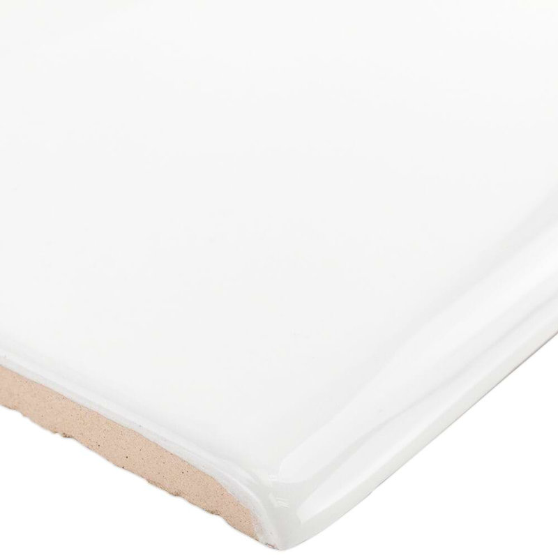 Basic White 6" Bullnose, White Polished