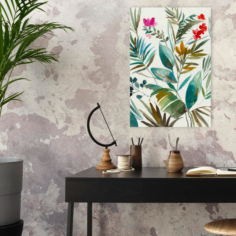Art tropical tropical délicat avec palmiers, H 24 po x l 16 po